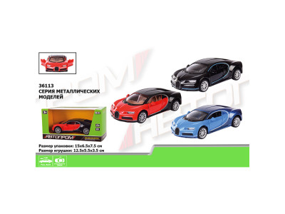 Машина метал 36113 "АВТОПРОМ" 1:36 3 кольори відкр.двері в кор.152*62 36113