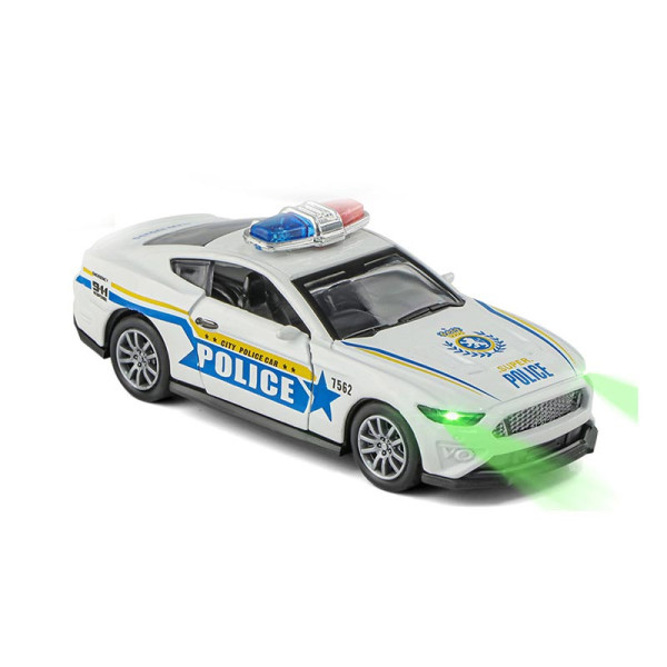 Машинка поліцейська 1:32 металева інерційна з світлом і звуком K175B9_White Машинка поліцейська 1:32 металева інерційна з світлом і звуком K175B9_White