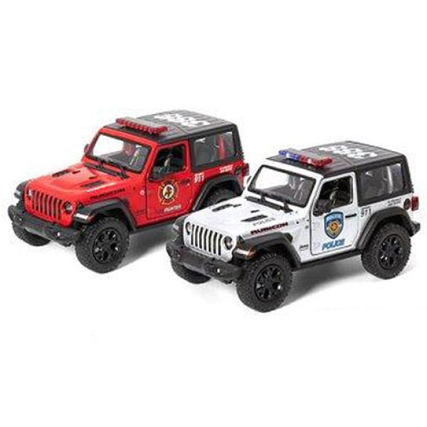 Модель джип 5' Jeep Wrangler Police Firefighter метал KT5412WPR Модель джип 5' Jeep Wrangler Police Firefighter метал KT5412WPR
