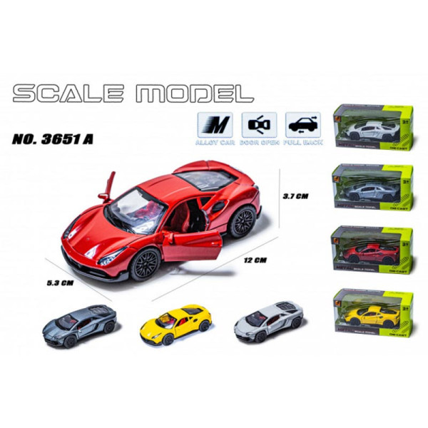 Машинка спортивна SCALE MODEL металева 3651A Машинка спортивна SCALE MODEL металева 3651A