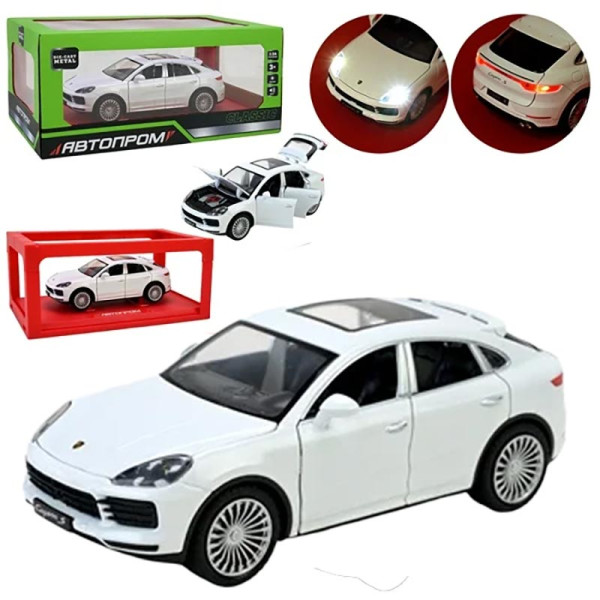 Машинка Автопром Porsche cayenne металева зі світлом і звуком AP7733_White Машинка Автопром Porsche cayenne металева зі світлом і звуком AP7733_White