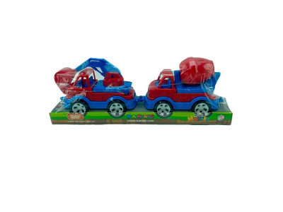 Набір техніки Бамсик бетонозмішувач і ексковатор Mini Matiki 002/9_Blue-Red Набір техніки Бамсик бетонозмішувач і ексковатор Mini Matiki 002/9_Blue-Red