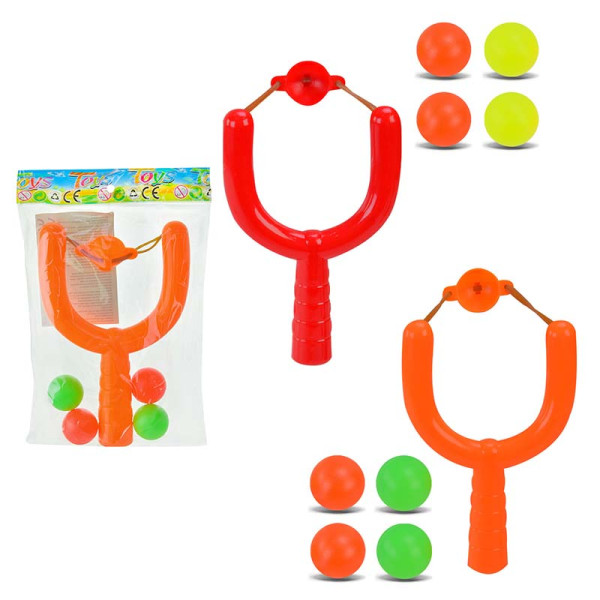 Рогатка з 4 м'ячиками 2 кольори в ассортименті 1222-31 Рогатка з 4 м'ячиками 2 кольори в ассортименті 1222-31