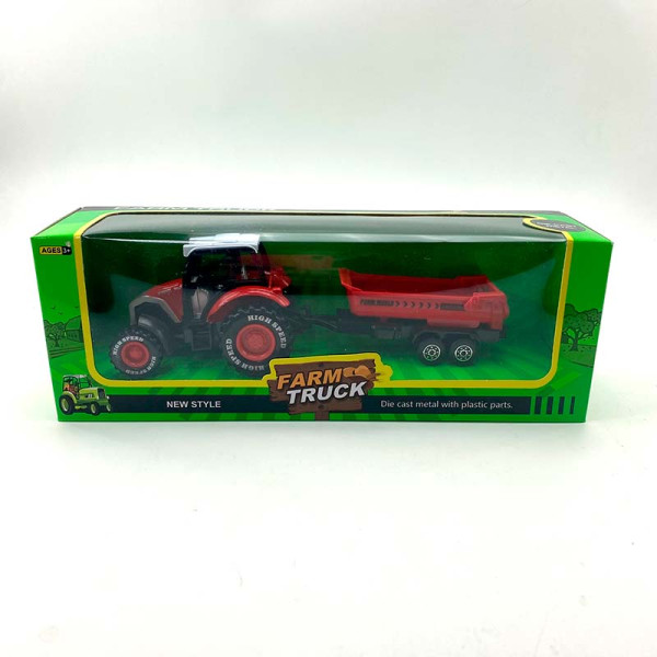 Трактор з причепом інерційний металевий 955-203/955-204_Red-Red Трактор з причепом інерційний металевий 955-203/955-204_Red-Red