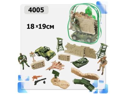 Військовий набір (зброя солдатики) в сумці 4005