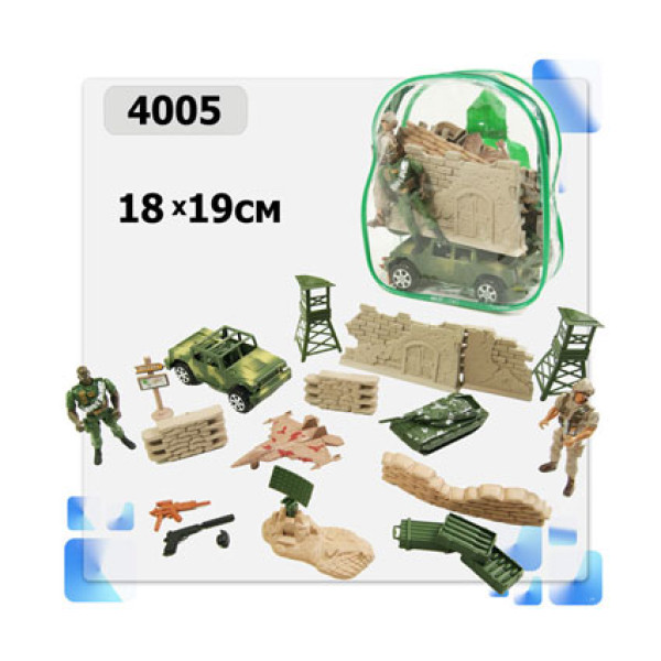 Військовий набір (зброя солдатики) в сумці 4005