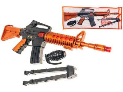 Іграшковий автомат із ніжками та гранатою М120 Gold Gun 805