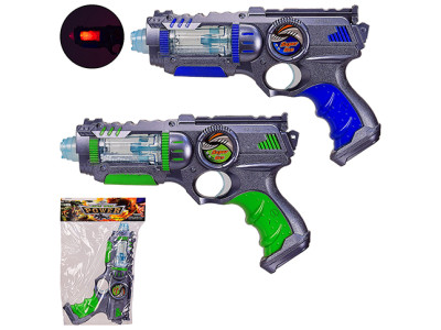 Пістолет батар. 2 кольори світло звук р-р іграшки - 24 см RF224C-1