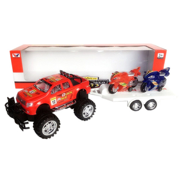 Джип автовоз із мотоциклами інерційний 7722