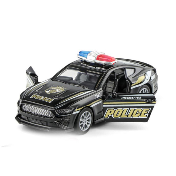 Машинка поліцейська 1:32 металева інерційна з світлом і звуком K175B9_Black Машинка поліцейська 1:32 металева інерційна з світлом і звуком K175B9_Black