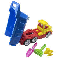 Дитячий самоскид Mati лопата грабельки ремінь Бамсик 009/13_Yellow-Blue