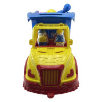 Машинка "Самоскид Mati" з кеглями Бамсик 009/11_Yellow-Blue Машинка "Самоскид Mati" з кеглями Бамсик 009/11_Yellow-Blue