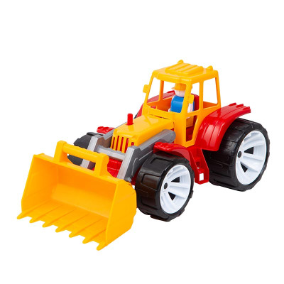 Іграшка дитяча "Трактор BAMS 1 ківш" кольорова кабіна BAMSIC арт.007/7 Б 007/7_Red-Yellow