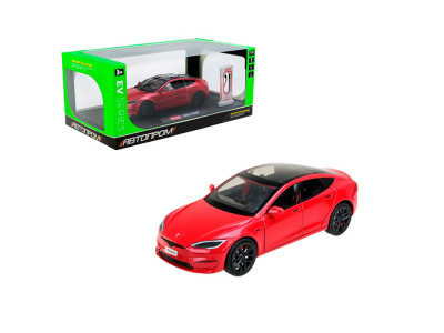 Машинка Автопром 1:24 металева із зарядною станцією AP7713_Red