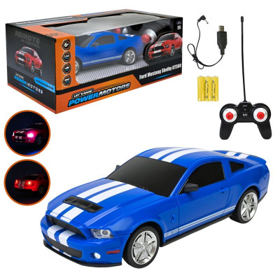 Машинка Powermotors 1:24 Ford Mustang GT500 на радіокеруванні зі світлом PM2405 BLUE