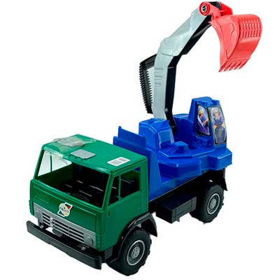 Машинка Оріон Камаз-екскаватор Х2 40 см 495_Green-Blue