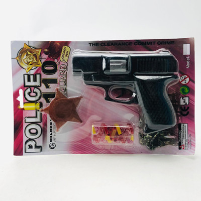 Командно іграшковий револьвер з пістонами+ значок у коробці 36 шт Gold Gun 283