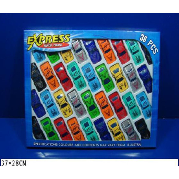 Набір машинок 36 машинок у коробці 37х28 см 2136 Набір машинок 36 машинок у коробці 37х28 см 2136
