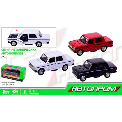 Машина метал 7793 (96шт/2) "АВТОПРОМ" 1:32-36 ВАЗ 2106 3 кольори батарея 7793 Машина метал 7793 (96шт/2) "АВТОПРОМ" 1:32-36 ВАЗ 2106 3 кольори батарея 7793