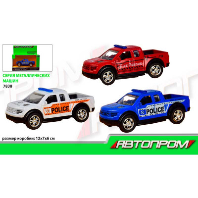 Машина метал "АВТОПРОМ" 1:50 3 кольори в коробці 12*7*6см 7838
