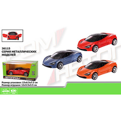 Машина метал 36115 "АВТОПРОМ" 1:36 3 кольори відкр.двері в кор.152*62 36115
