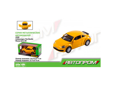 Машина мет. АВТОПРОМ 1:38 Volkswagen The Beetleвідкр..двері короб. 145*6 4349