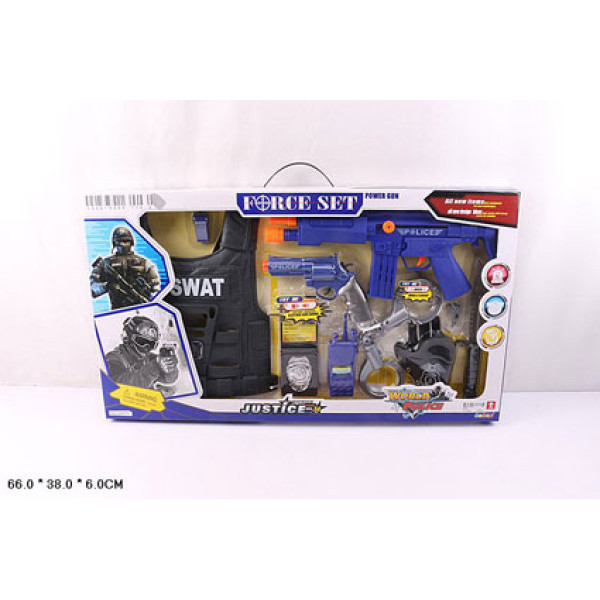 Поліцейський набір (жилет годинник рація зброя) 34270 Поліцейський набір (жилет годинник рація зброя) 34270