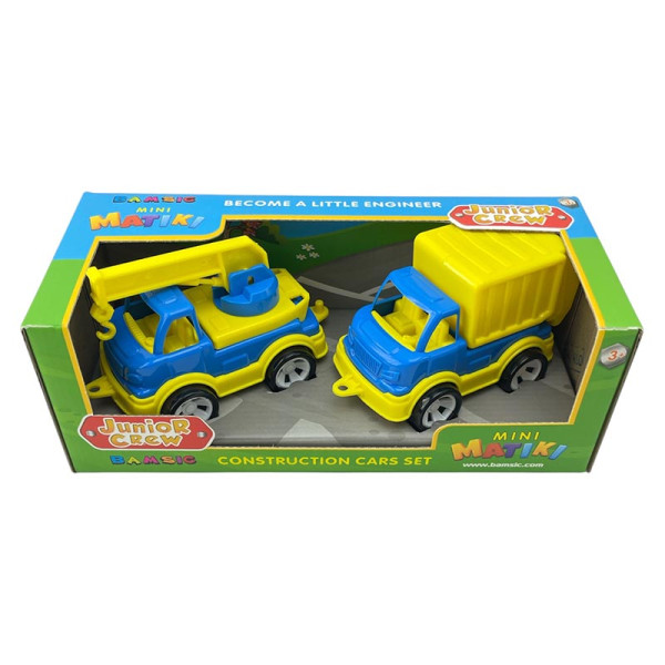 Набір машинок Бамсік кран з сміттєвозом 002/15_Blue-Yellow