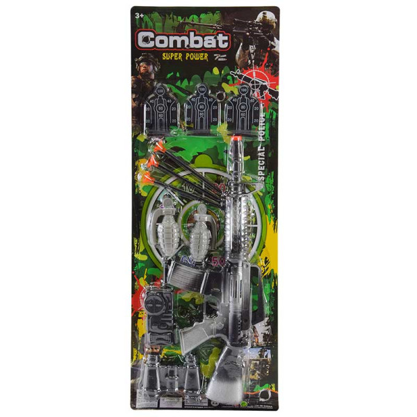 Поліцейський набір арт. 331-2 (120шт/2) автомат 3 снаряди на присосці рац 331-2 Поліцейський набір арт. 331-2 (120шт/2) автомат 3 снаряди на присосці рац 331-2