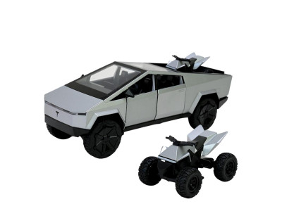 Машинка Автопром Tesla pickup truck 1:24 зі світлом і звуком AP7726_Silver