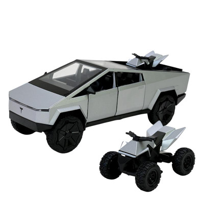 Машинка Автопром Tesla pickup truck 1:24 зі світлом і звуком AP7726_Silver