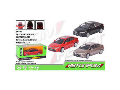 Машинка Автопром Toyota Corolla Hybrid металева зі світлом і звуком 68432