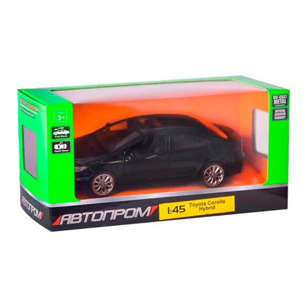 Машина мет АВТОПРОМ 1:45 Toyota Corolla Hybrid відчиняються двері 4359_Black