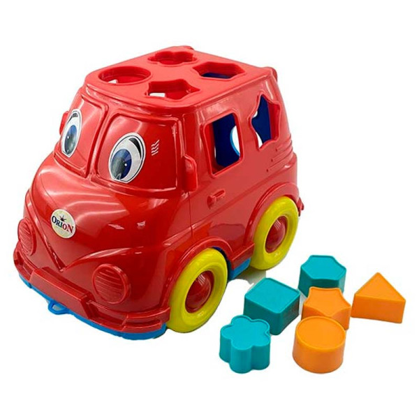 Машинка-сортер Бусик Оріон 6 елементів 195_Red Машинка-сортер Бусик Оріон 6 елементів 195_Red