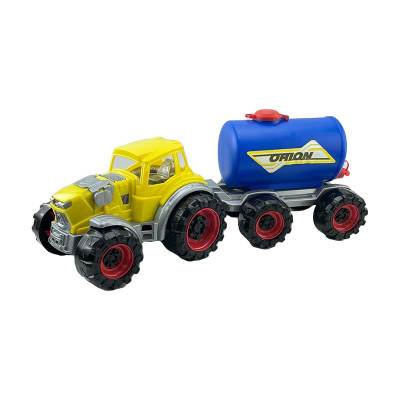 Іграшковий Трактор Оріон Texas "Молоковоз" з причепом 353_Yellow-Blue