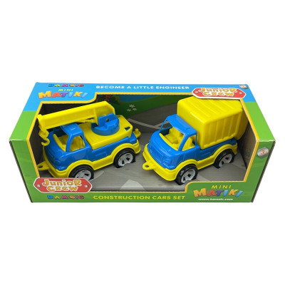 Набір машинок Бамсік кран з сміттєвозом 002/15_Blue-Yellow