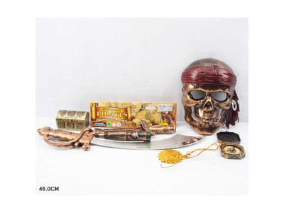 Піратський набір шабля маска прапор скриня компас в пакеті 46см ZP3554 Піратський набір шабля маска прапор скриня компас в пакеті 46см ZP3554