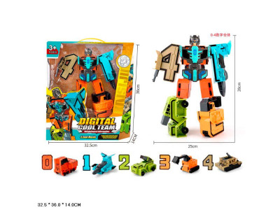 Трансформер арт. 8337-8 (18шт) трансформер-цифри 0-4 короб. 325*36*14 8337-8