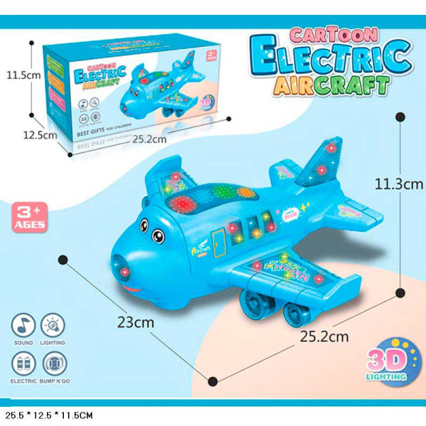 Літак музичний на батарейках зі світлом та звуком рух відштовхується від п 843A Літак музичний на батарейках зі світлом та звуком рух відштовхується від п 843A
