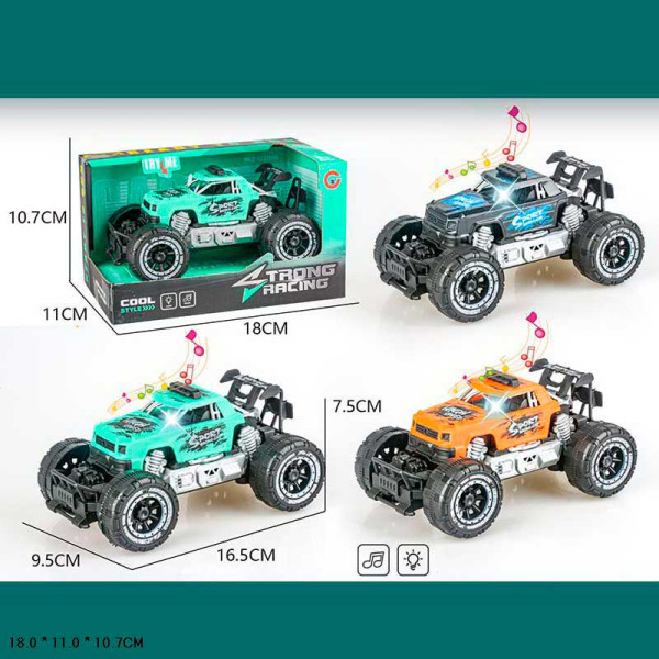 Машина батар 3 кольори зі світлом та звуком 9819-1C Машина батар 3 кольори зі світлом та звуком 9819-1C