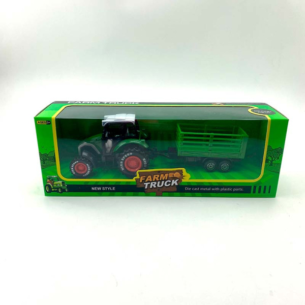 Трактор з причепом інерційний металевий 955-203/955-204_Green-Green Трактор з причепом інерційний металевий 955-203/955-204_Green-Green