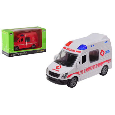 Машинка Автопром Швидка допомога зі світлом і звуком AP7474_White Машинка Автопром Швидка допомога зі світлом і звуком AP7474_White
