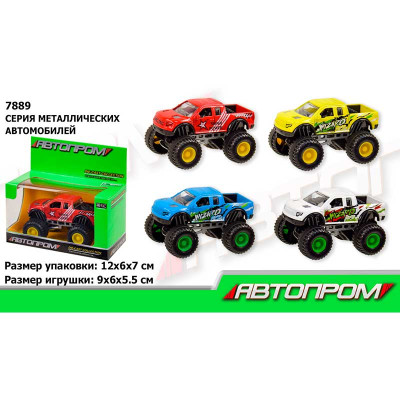 Машина метал "АВТОПРОМ" 1:50 4 кольори в коробці 12*7*6см 7889