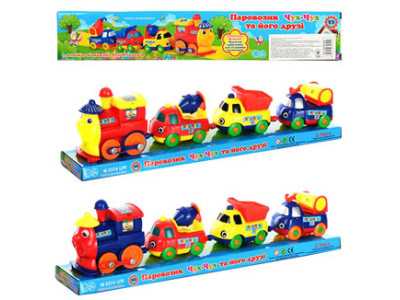 Паровоз "Будтехніка" 3 шт (2 кольори) M 0374 U/R