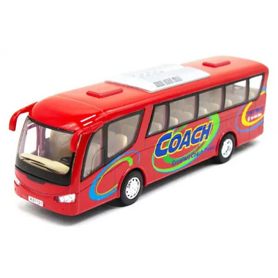 Металевий автобус 7" відкриваються двері KS7101W_Red