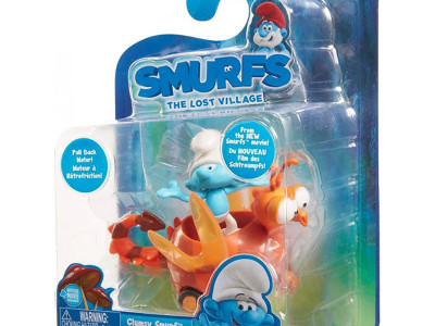 Іграшка інерційна Smurfs Clumsy on Dragonfly у блістері 30872
