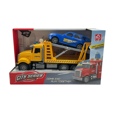 Автовоз інерційний зі звуком і світлом RJ6673-12_Yellow-Blue Автовоз інерційний зі звуком і світлом RJ6673-12_Yellow-Blue