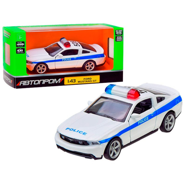 Машинка Автопром Ford Mustang GT 1:43 металева 4372_White Машинка Автопром Ford Mustang GT 1:43 металева 4372_White