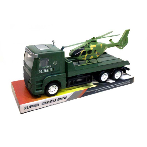 Автовоз військовий інерційний з вертольотом в ковпаку 777-4 7774 Автовоз військовий інерційний з вертольотом в ковпаку 777-4 7774