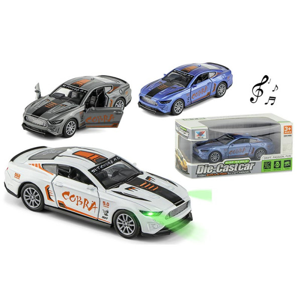 Машинка COBRA 1:32 металева інерційна з світлом і звуком K175B13 Машинка COBRA 1:32 металева інерційна з світлом і звуком K175B13